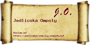 Jedlicska Ompoly névjegykártya
